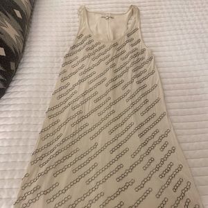 haute hippie nude chain mini dress